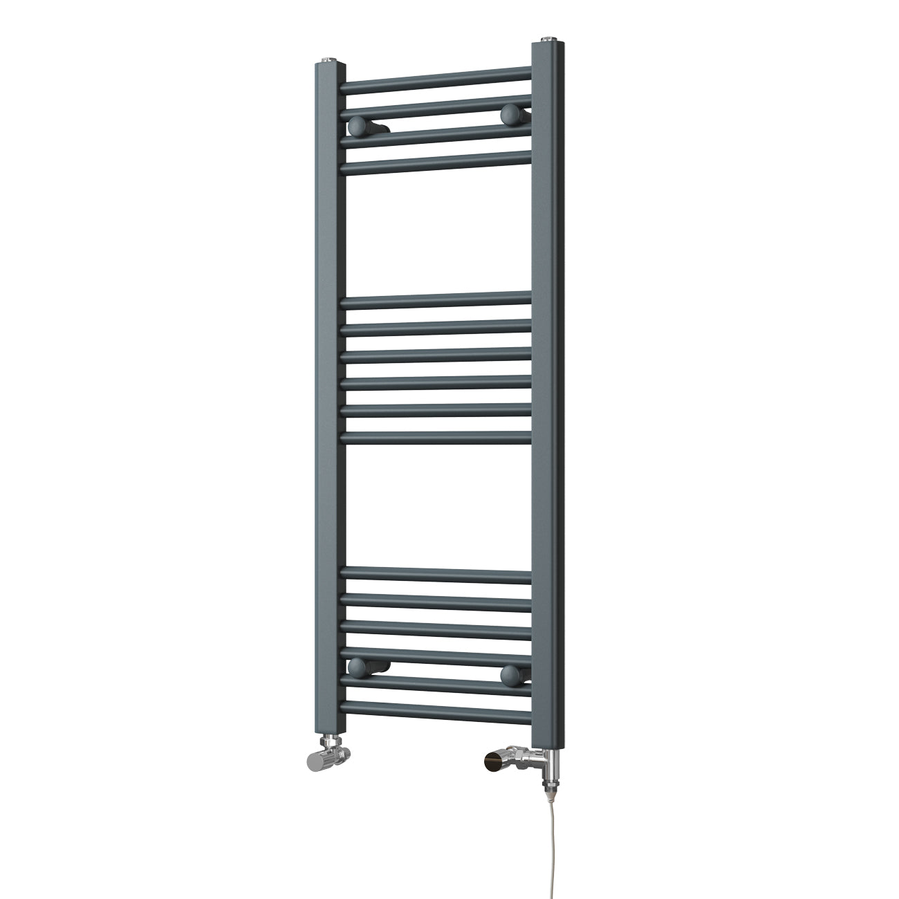 Zennor - Anthracite Dual Fuel Towel Rail H1000mm x W400mm Standard - Straight