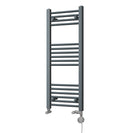 Zennor - Anthracite Dual Fuel Towel Rail H1000mm x W400mm Thermostatic - Straight