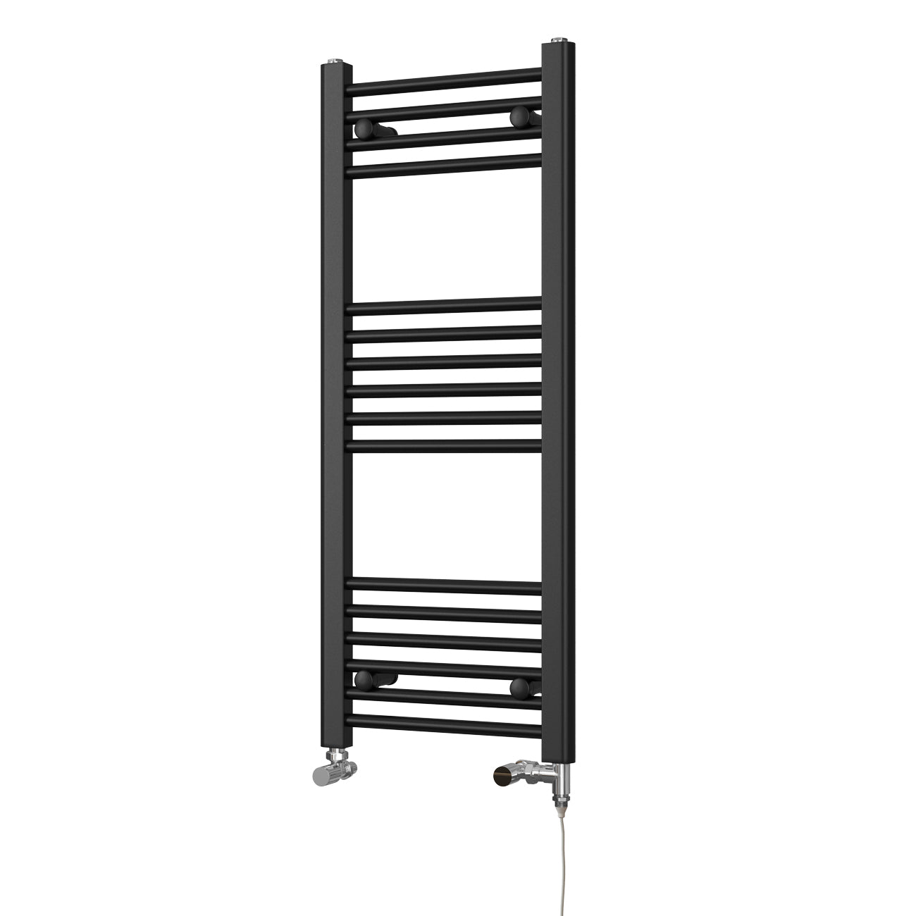 Zennor - Black Dual Fuel Towel Rail H1000mm x W400mm Standard - Straight