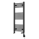 Zennor - Black Dual Fuel Towel Rail H1000mm x W400mm Thermostatic WIFI - Straight