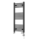 Zennor - Black Dual Fuel Towel Rail H1000mm x W400mm Thermostatic - Straight