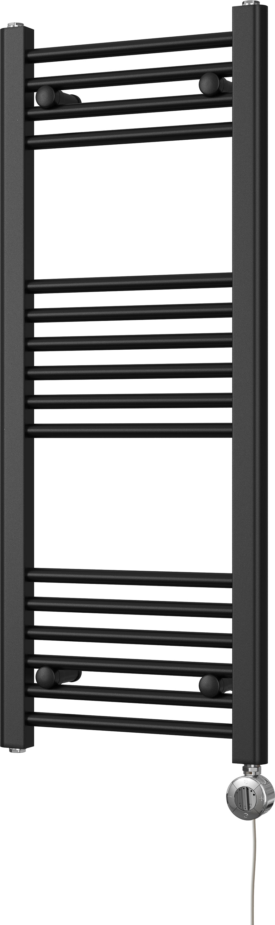 Zennor - Black Electric Towel Rail H1000mm x W400mm Straight 300w Thermostatic