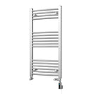 Zennor - Chrome Dual Fuel Towel Rail H1000mm x W500mm Thermostatic WIFI - Curved