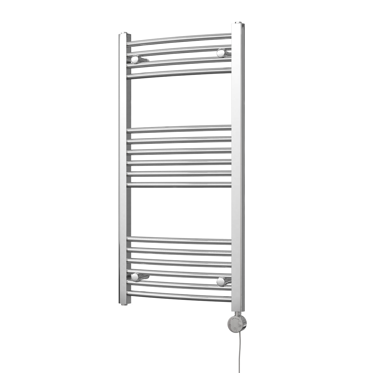 Zennor - Chrome Electric Towel Rail H1000mm x W500mm Curved 300w Thermostatic