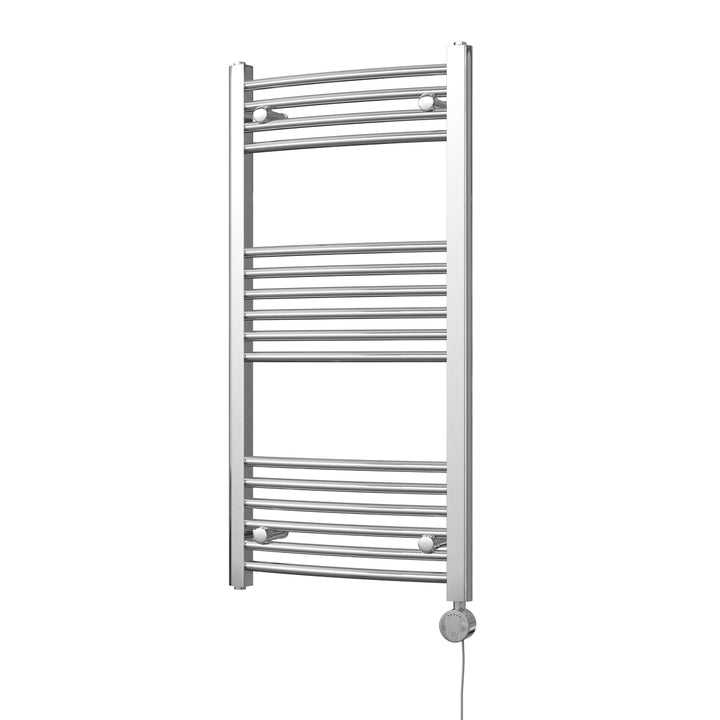 Zennor - Chrome Electric Towel Rail H1000mm x W500mm Curved 300w Thermostatic