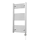 Zennor - Chrome Electric Towel Rail H1000mm x W500mm Curved 300w Thermostatic