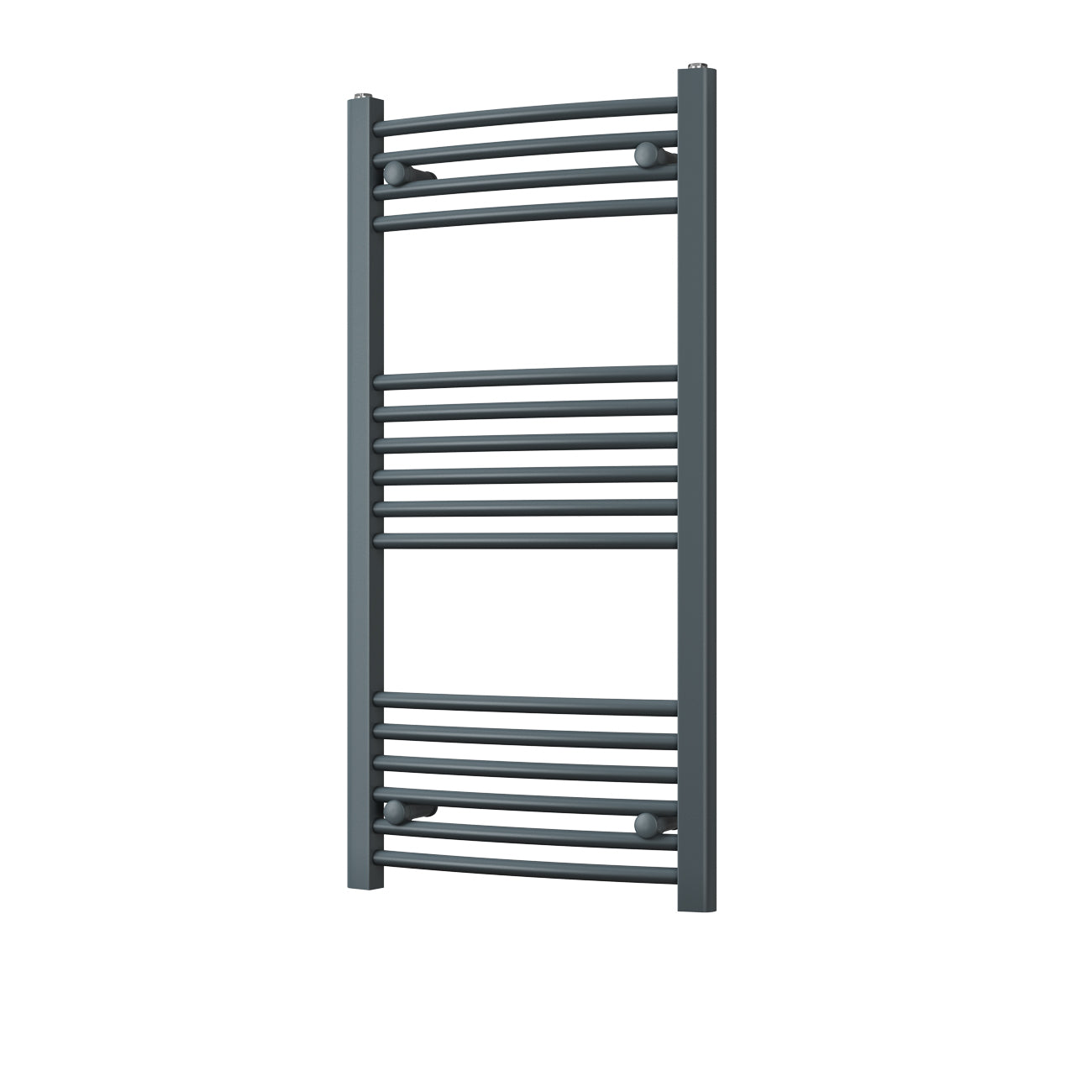 Zennor - Anthracite Heated Towel Rail - H1000mm x W500mm - Curved