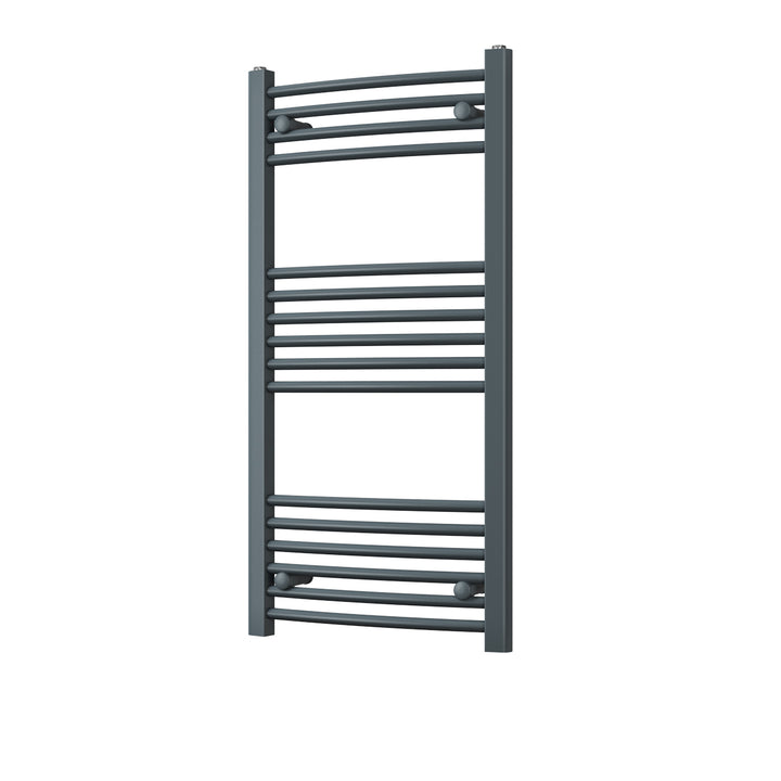 Zennor - Anthracite Heated Towel Rail - H1000mm x W500mm - Curved