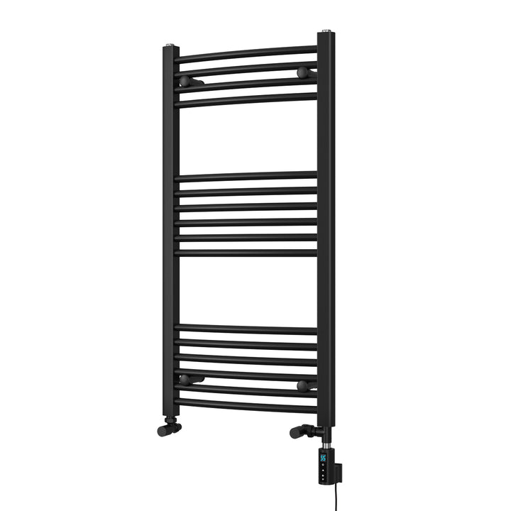Zennor - Black Dual Fuel Towel Rail H1000mm x W500mm Thermostatic WIFI - Curved