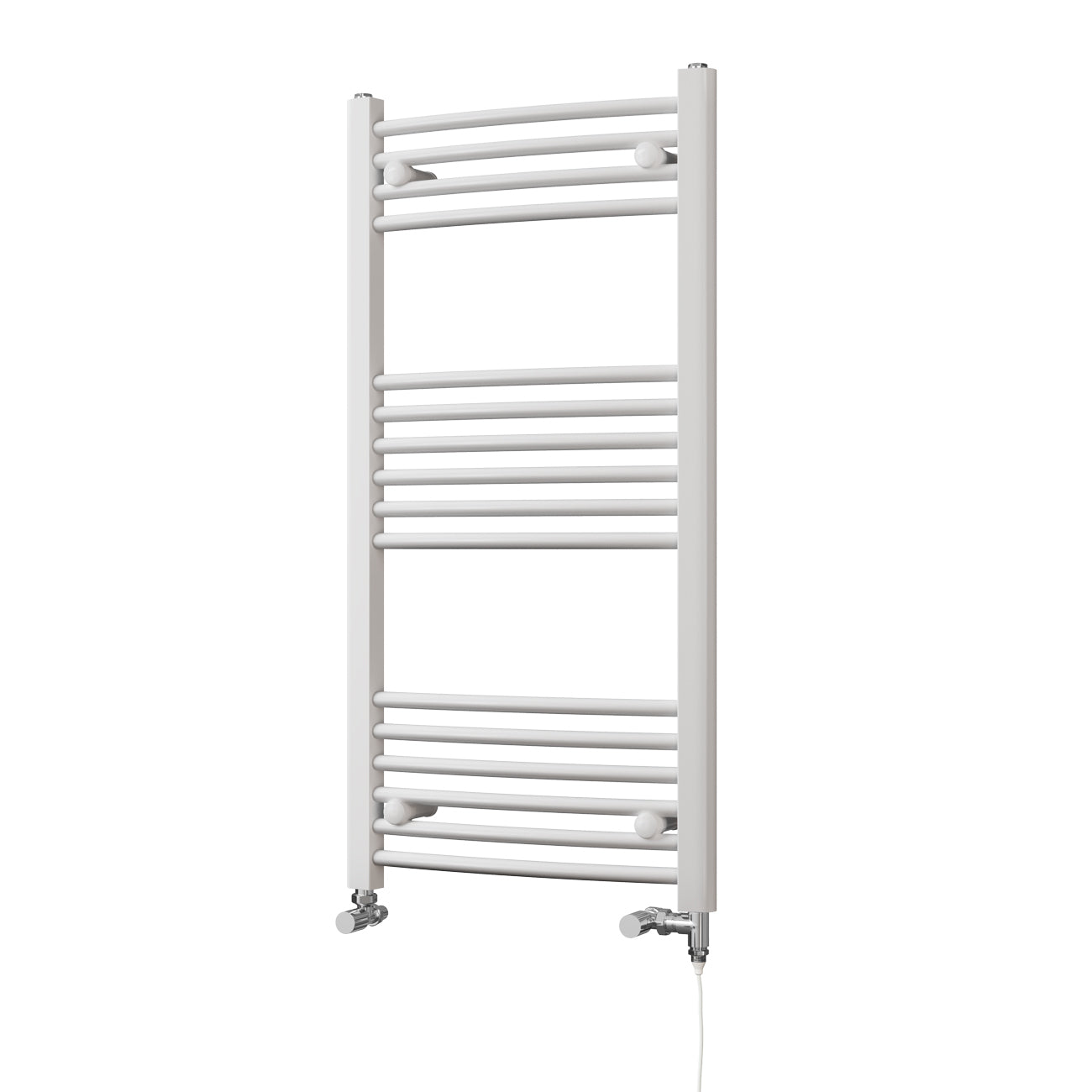 Zennor - White Dual Fuel Towel Rail H1000mm x W500mm Standard - Curved