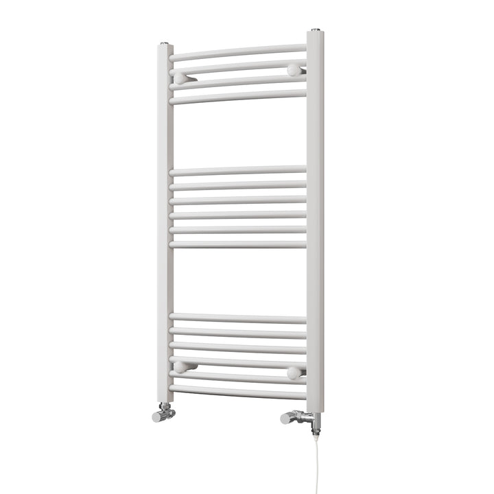 Zennor - White Dual Fuel Towel Rail H1000mm x W500mm Standard - Curved