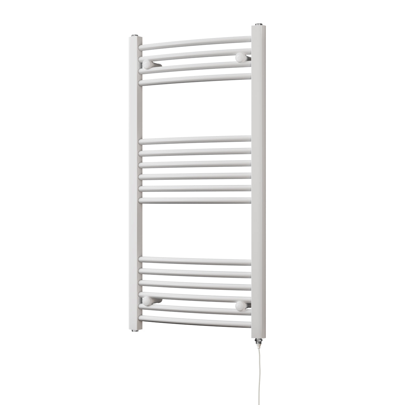 Zennor - White Electric Towel Rail H1000mm x W500mm Curved 400w Standard