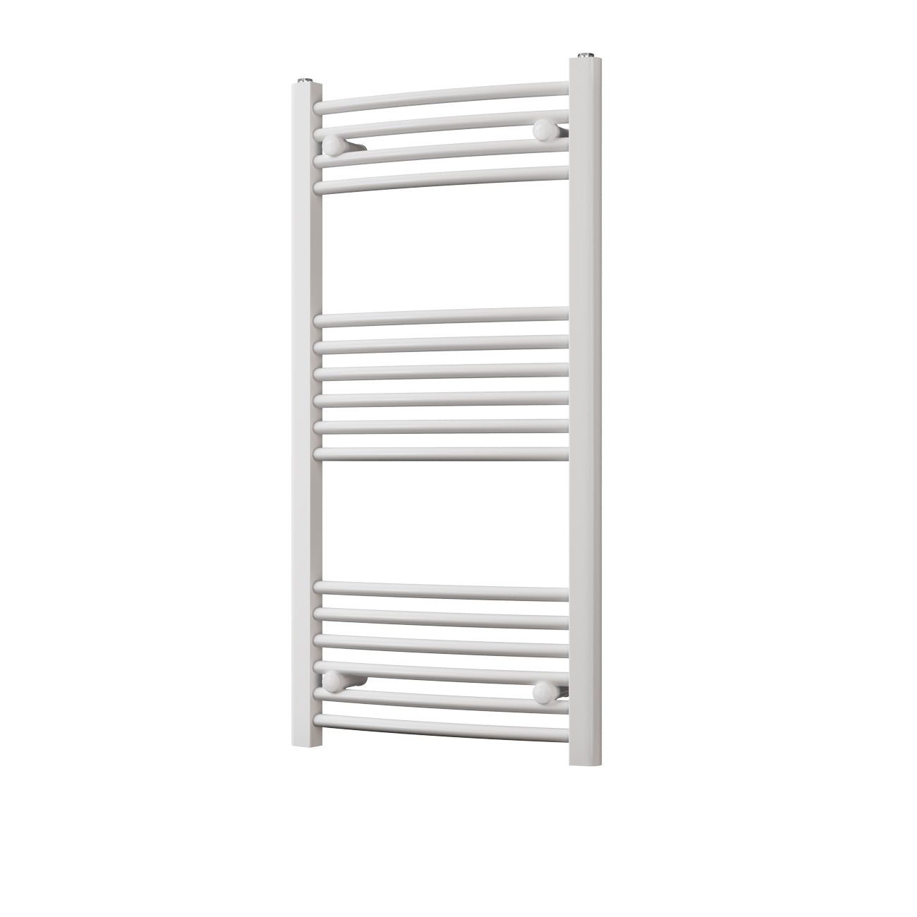 Zennor - White Heated Towel Rail - H1000mm x W500mm - Curved