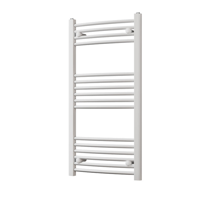 Zennor - White Heated Towel Rail - H1000mm x W500mm - Curved