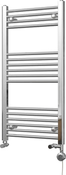 Zennor - Chrome Dual Fuel Towel Rail H1000mm x W500mm Thermostatic - Straight