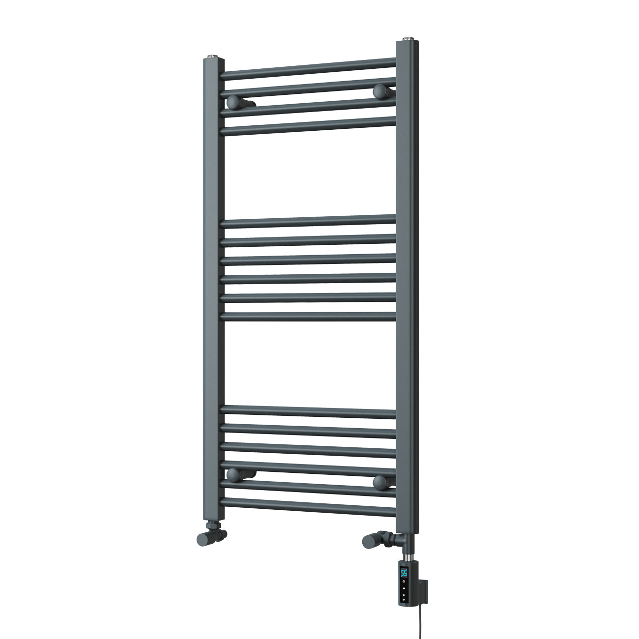 Zennor - Anthracite Dual Fuel Towel Rail H1000mm x W500mm Thermostatic WIFI - Straight