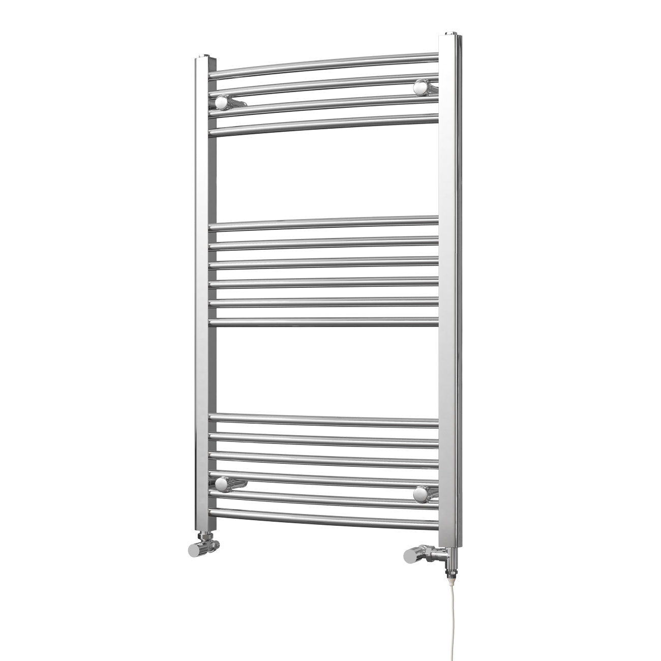 Zennor - Chrome Dual Fuel Towel Rail H1000mm x W600mm Standard - Curved