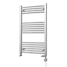 Zennor - Chrome Dual Fuel Towel Rail H1000mm x W600mm Thermostatic - Curved
