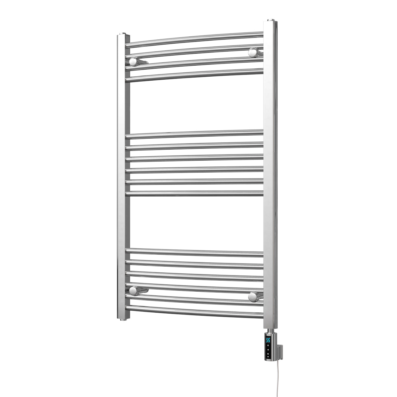 Zennor - Chrome Electric Towel Rail H1000mm x W600mm Curved 300w Thermostatic WIFI