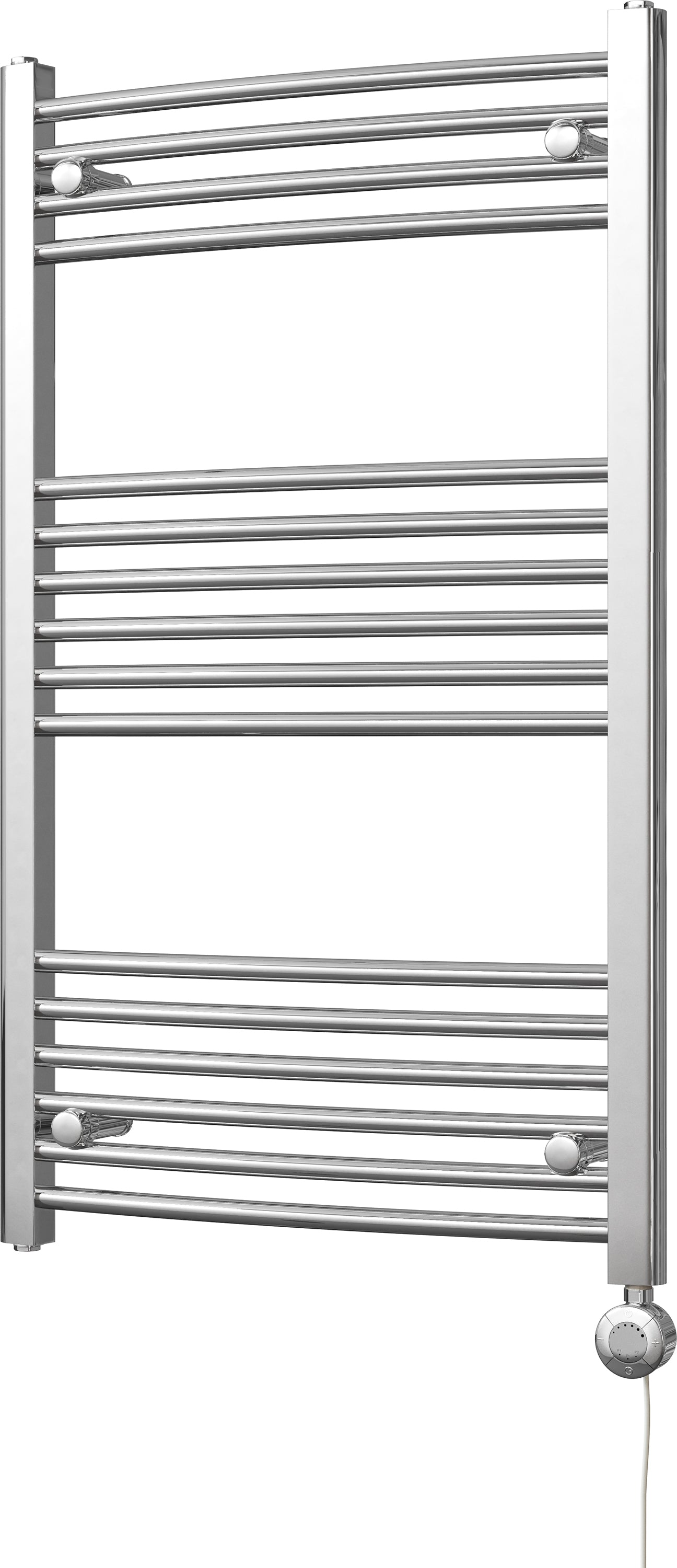 Zennor - Chrome Electric Towel Rail H1000mm x W600mm Curved 300w Thermostatic