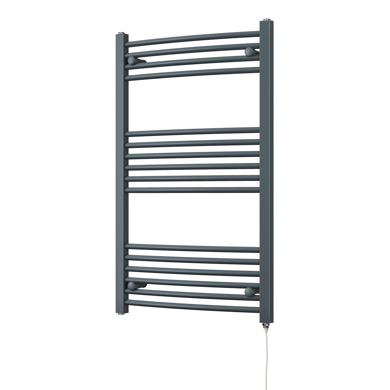 Zennor - Anthracite Electric Towel Rail H1000mm x W600mm Curved 400w Standard