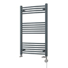Zennor - Anthracite Dual Fuel Towel Rail H1000mm x W600mm Thermostatic - Curved