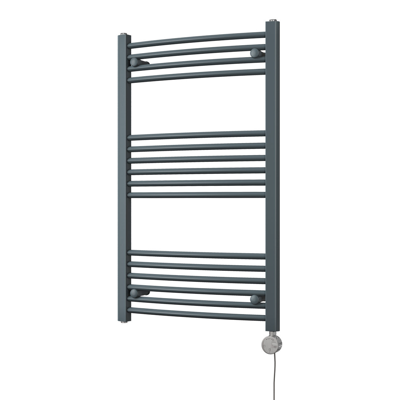 Zennor - Anthracite Electric Towel Rail H1000mm x W600mm Curved 500w Thermostatic