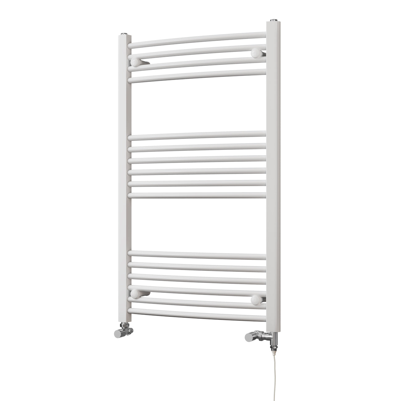 Zennor - White Dual Fuel Towel Rail H1000mm x W600mm Standard - Curved