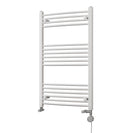 Zennor - White Dual Fuel Towel Rail H1000mm x W600mm Thermostatic - Curved