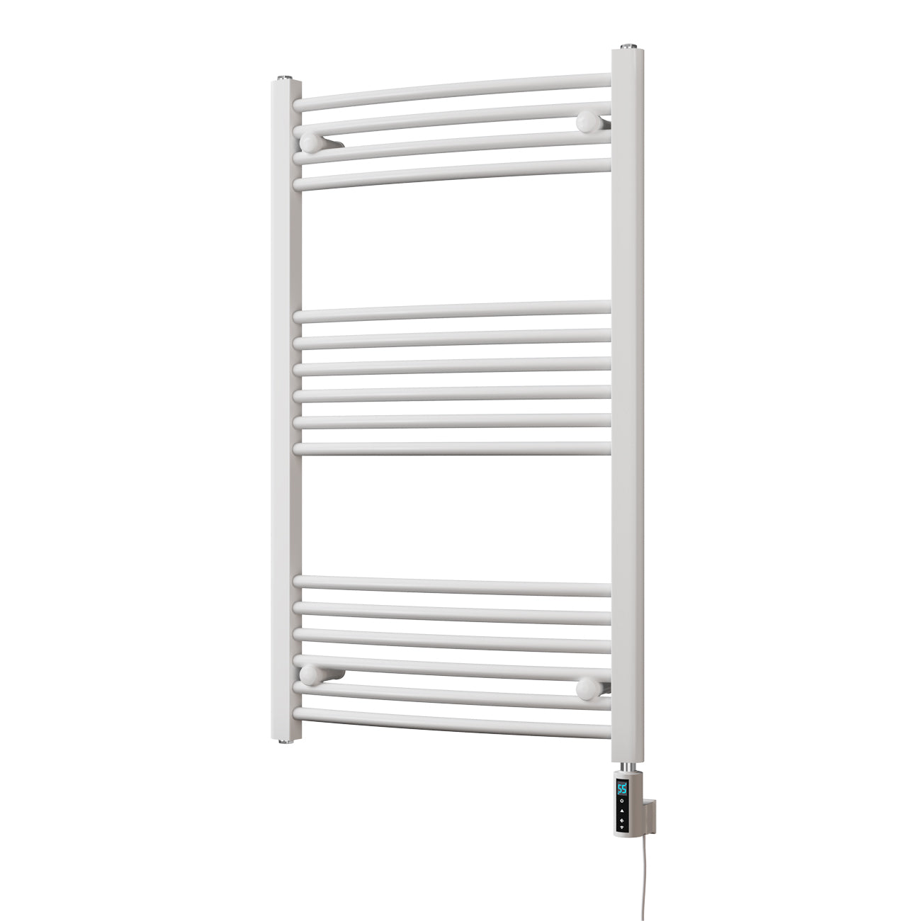 Zennor - White Electric Towel Rail H1000mm x W600mm Curved 600w Thermostatic WIFI