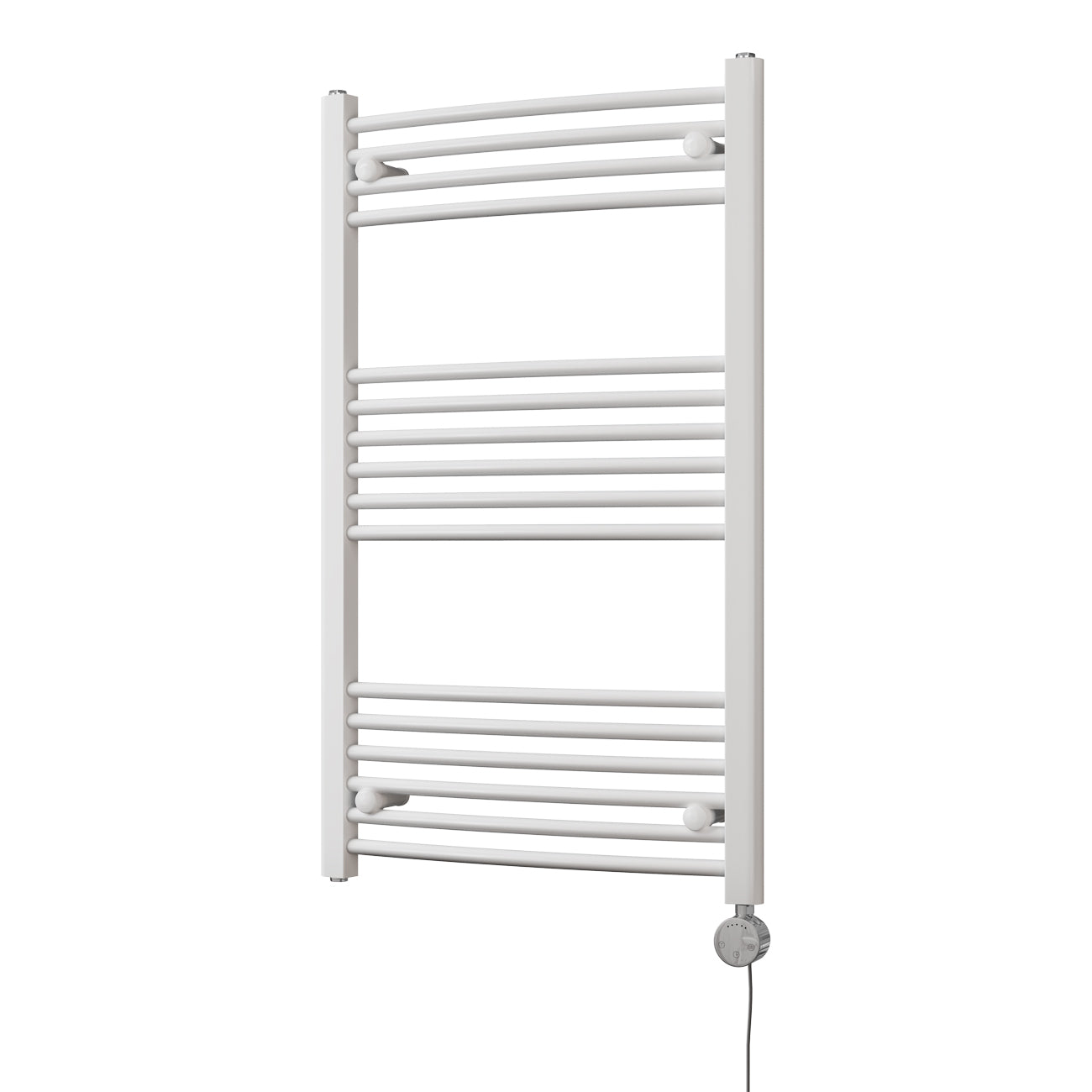 Zennor - White Electric Towel Rail H1000mm x W600mm Curved 500w Thermostatic