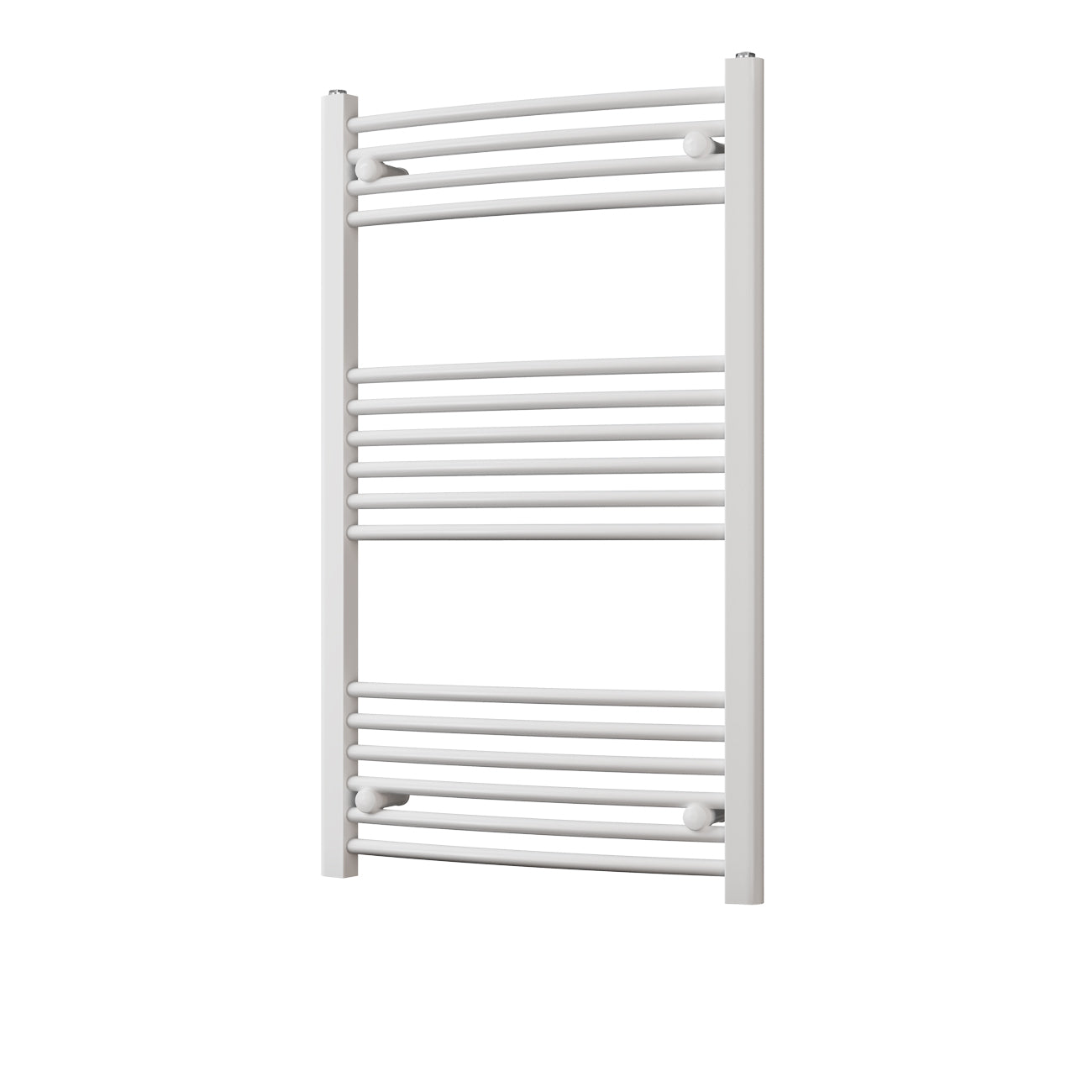 Zennor - White Heated Towel Rail - H1000mm x W600mm - Curved