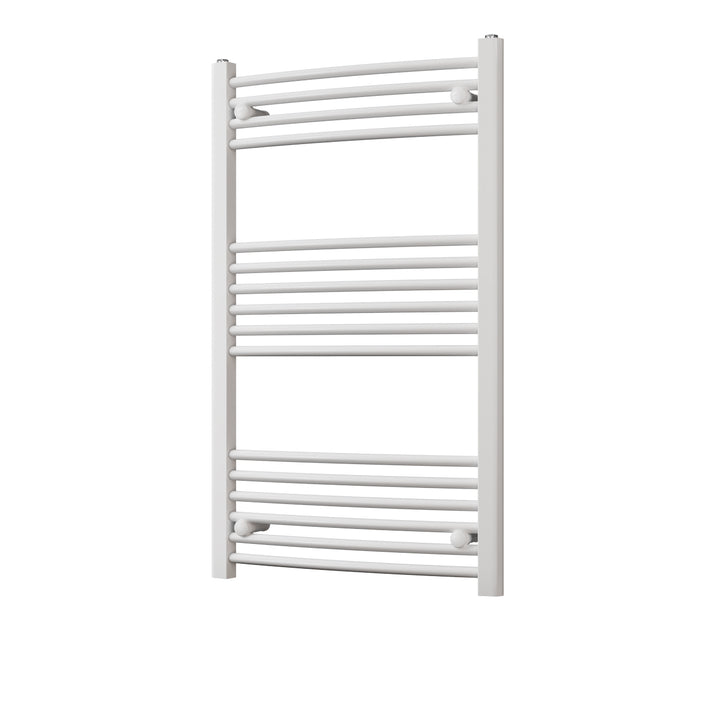 Zennor - White Heated Towel Rail - H1000mm x W600mm - Curved