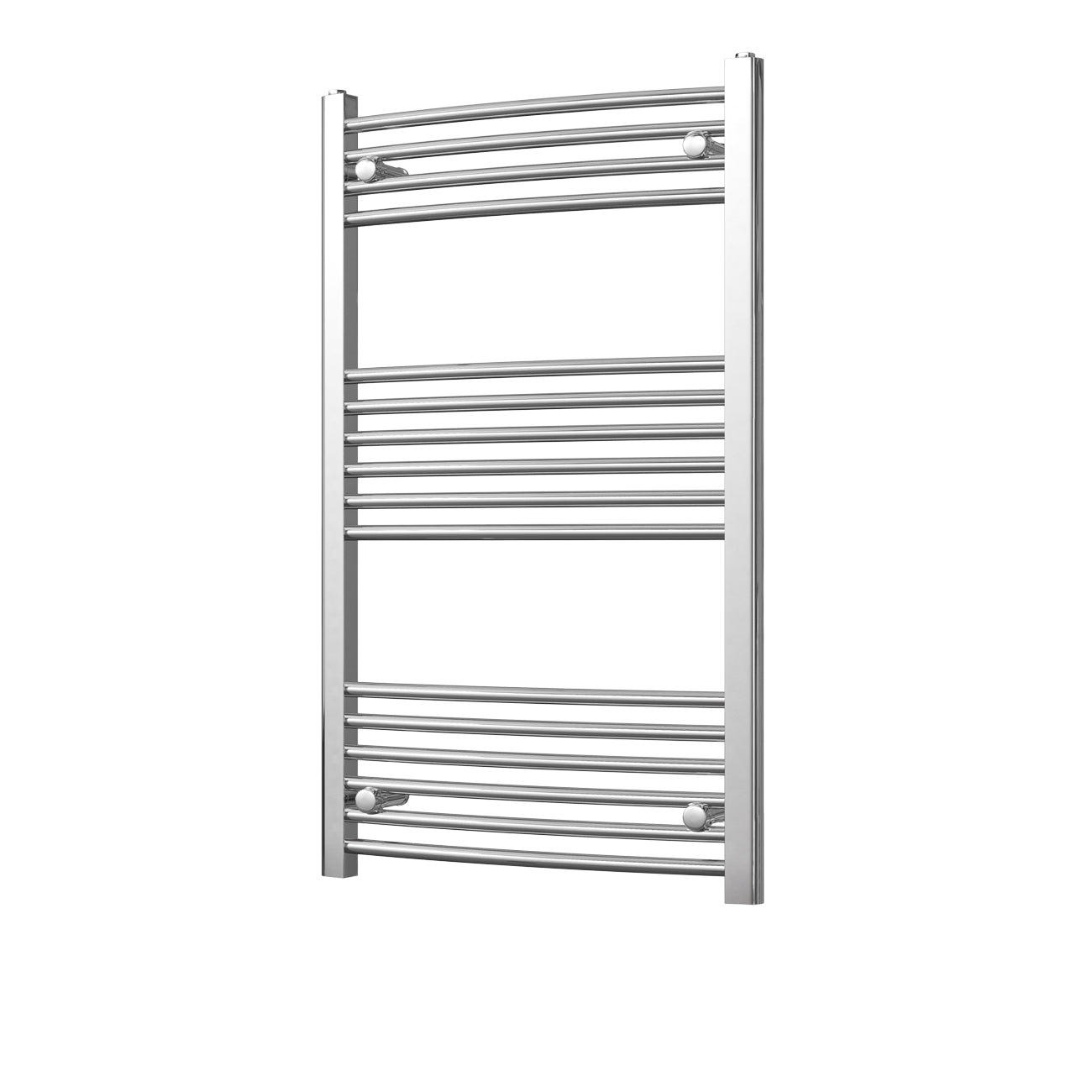 Zennor - Chrome Heated Towel Rail - H1000mm x W600mm - Curved