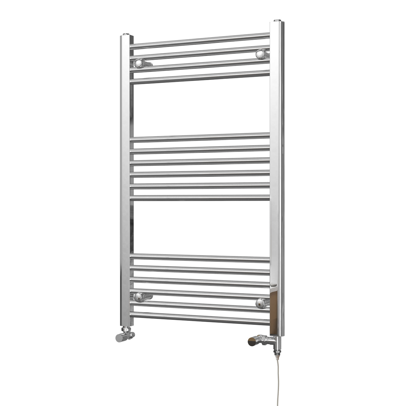 Zennor - Chrome Dual Fuel Towel Rail H1000mm x W600mm Standard - Straight