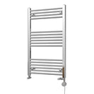 Zennor - Chrome Dual Fuel Towel Rail H1000mm x W600mm Thermostatic - Straight