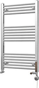 Zennor - Chrome Dual Fuel Towel Rail H1000mm x W600mm Thermostatic - Straight