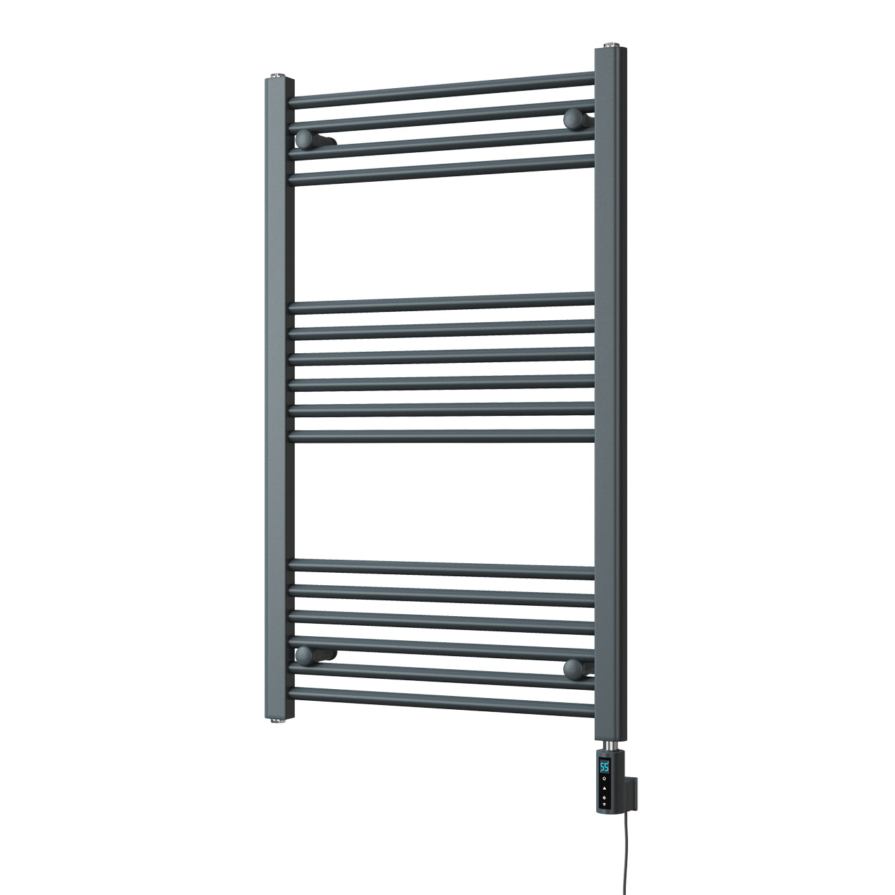 Zennor - Anthracite Electric Towel Rail H1000mm x W600mm Straight 600w Thermostatic WIFI