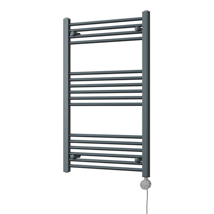 Zennor - Anthracite Electric Towel Rail H1000mm x W600mm Straight 500w Thermostatic