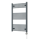 Zennor - Anthracite Electric Towel Rail H1000mm x W600mm Straight 500w Thermostatic