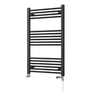 Zennor - Black Dual Fuel Towel Rail H1000mm x W600mm Standard - Straight