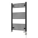 Zennor - Black Dual Fuel Towel Rail H1000mm x W600mm Thermostatic - Straight
