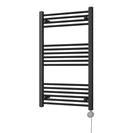Zennor - Black Electric Towel Rail H1000mm x W600mm Straight 500w Thermostatic