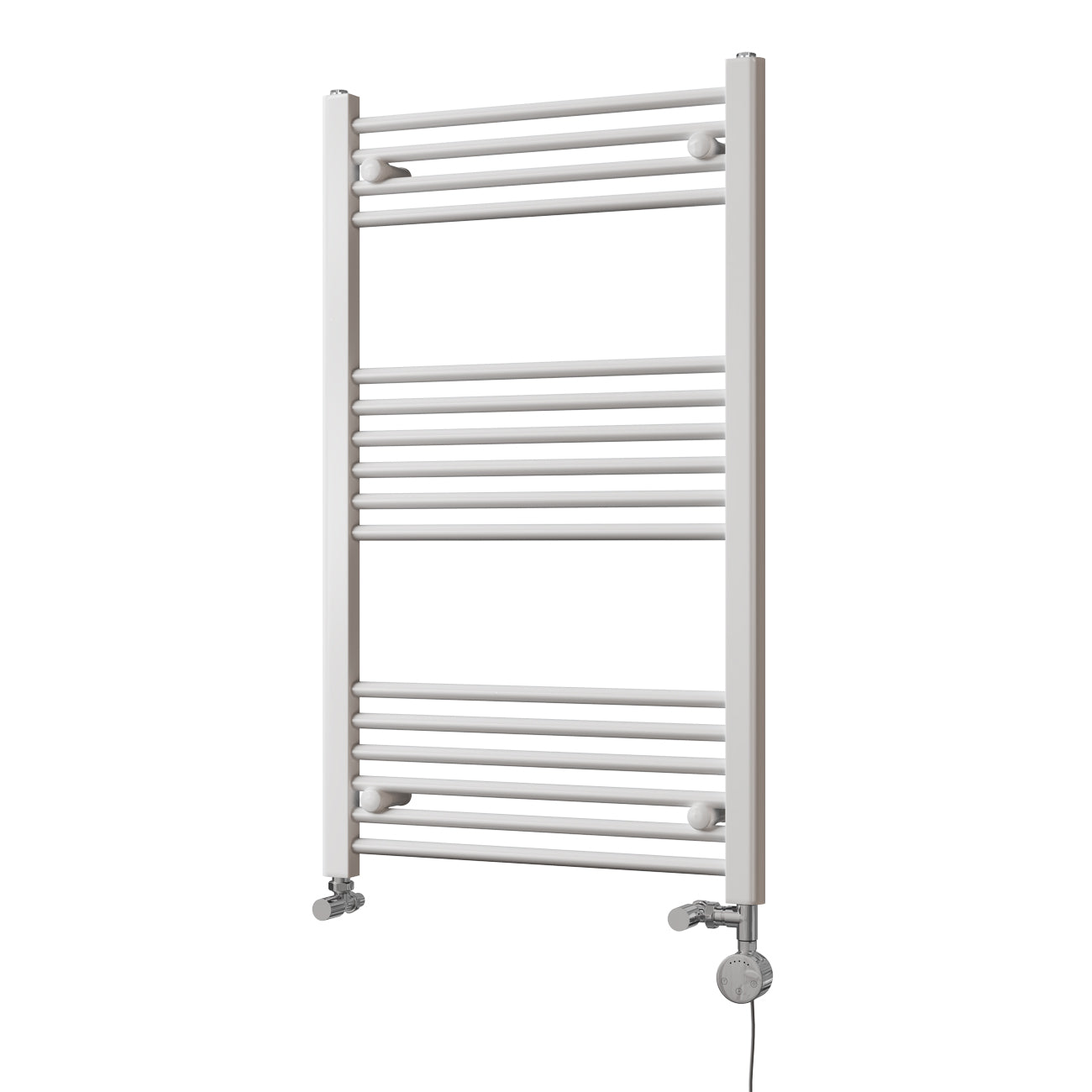 Zennor - White Dual Fuel Towel Rail H1000mm x W600mm Thermostatic - Straight