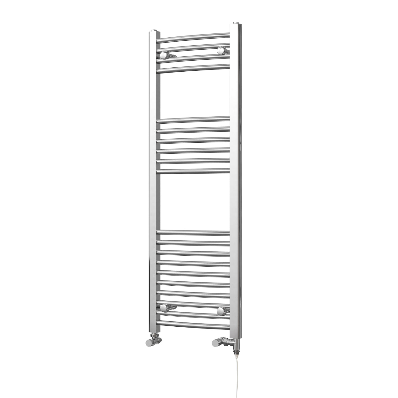 Zennor - Chrome Dual Fuel Towel Rail H1200mm x W400mm Standard - Curved