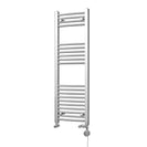 Zennor - Chrome Dual Fuel Towel Rail H1200mm x W400mm Thermostatic - Curved