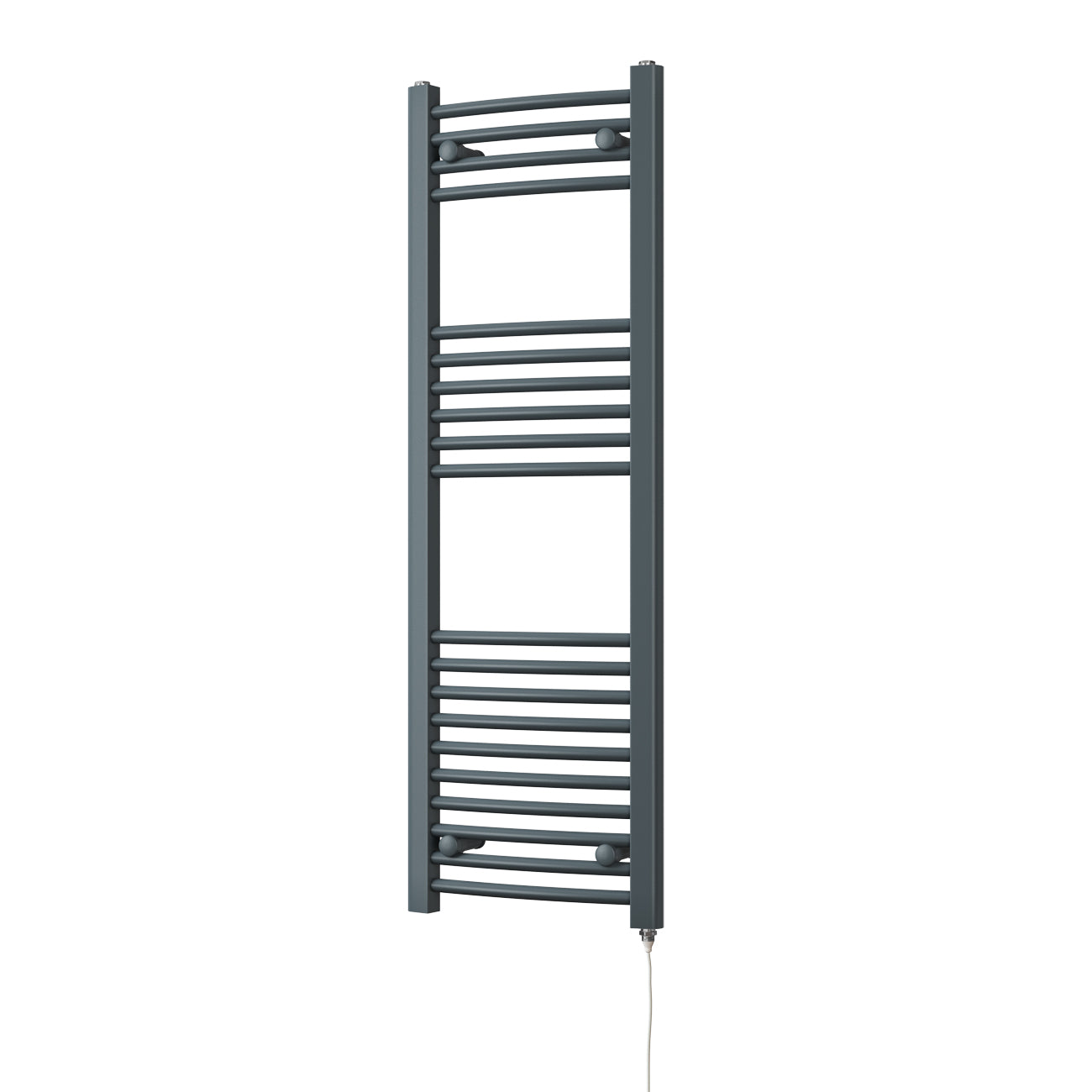 Zennor - Anthracite Electric Towel Rail H1200mm x W400mm Curved 300w Standard