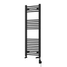 Zennor - Black Dual Fuel Towel Rail H1200mm x W400mm Thermostatic WIFI - Curved