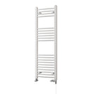 Zennor - White Dual Fuel Towel Rail H1200mm x W400mm Standard - Curved