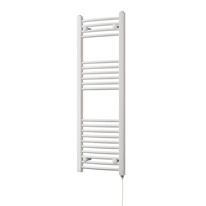 Zennor - White Electric Towel Rail H1200mm x W400mm Curved 400w Standard